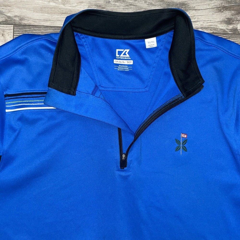 Cutter & Buck 1/4‎ Zip Pullover Mens XL Blue Bandon Dunes Preserve Golf Club